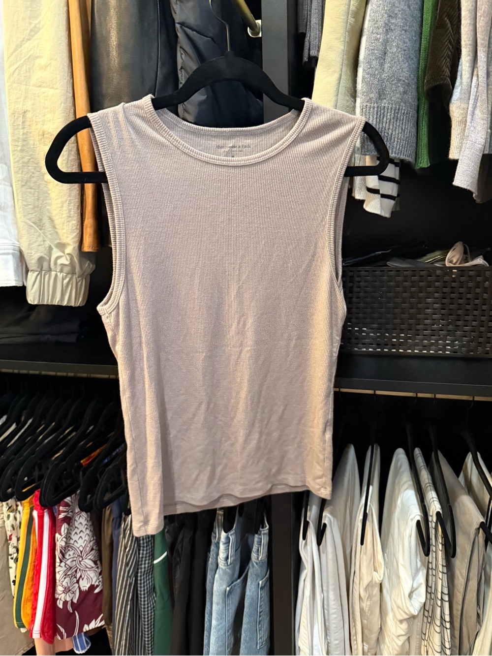 Abercrombie & Fitch Light Taupe Ribbed Tank